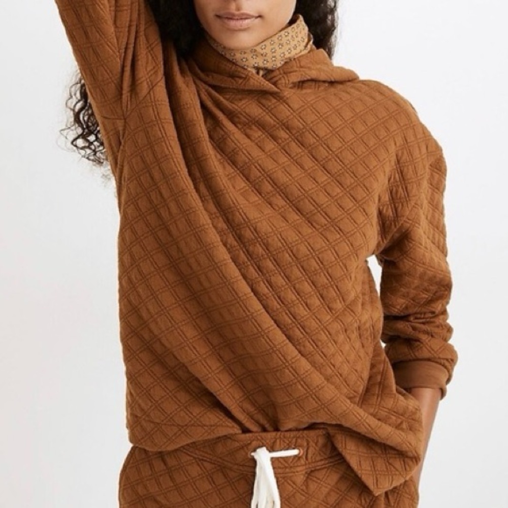Madewell Set Quilted Brown Hoodie and Pants Set Size XXS - Picture 4 of 16